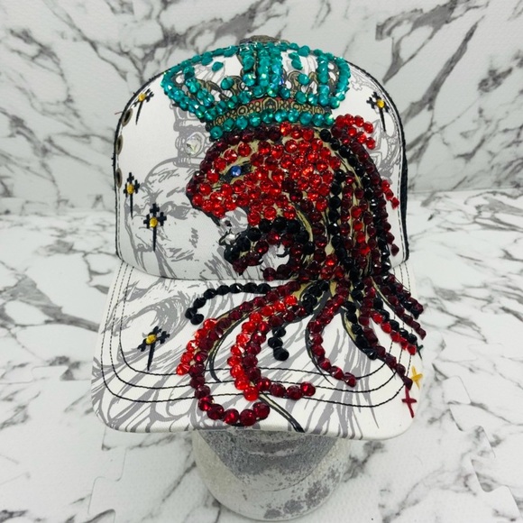 Men’s Lion King Rhinestone Trucker Hat by Rebel Spirit